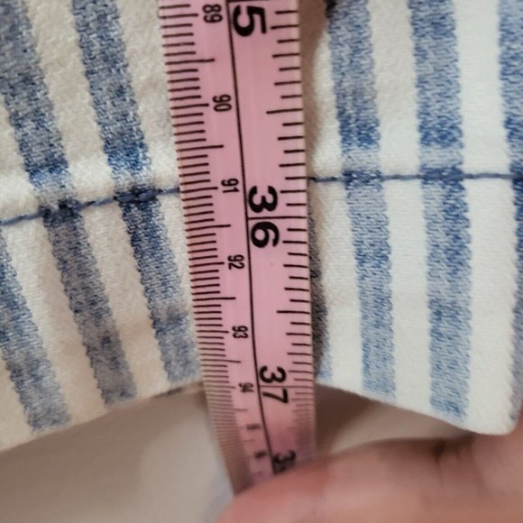 EUC Pilcro and the Letterpress Railroad White Blue Stripe Straight Jeans Size 25 - Picture 8 of 11